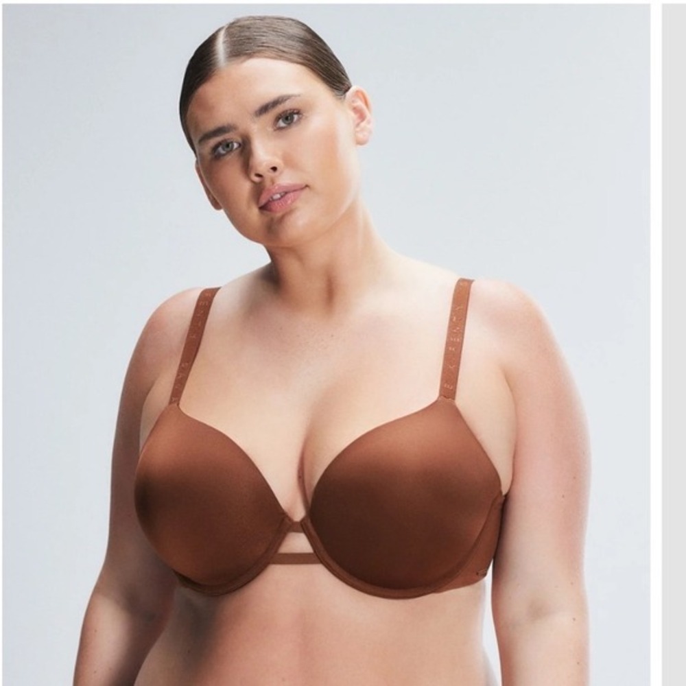 Savage X Fenty Womens Core Microfiber T-Shirt Bra Brown Espresso 44DDD Underwire